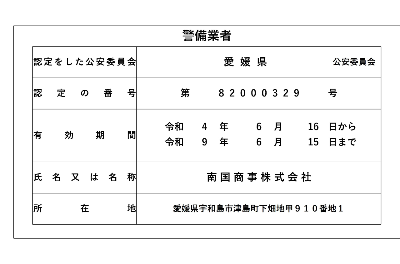 警備業標識